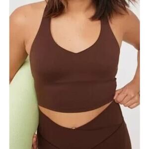 Aerie Offline Real Me Recharge Minimal Support Bra Longline Brown Women Medium